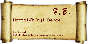 Hortolányi Bence névjegykártya