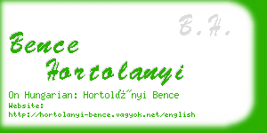 bence hortolanyi business card